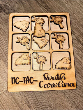 South Carolina Wooden Tic-Tac-Toe Puzzle